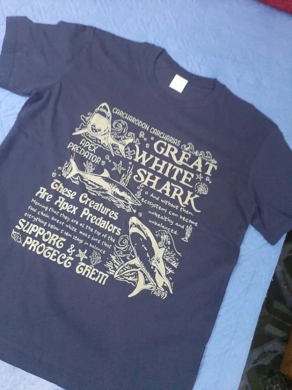 Navy Blue Oversized T-Shirt Vintage Style